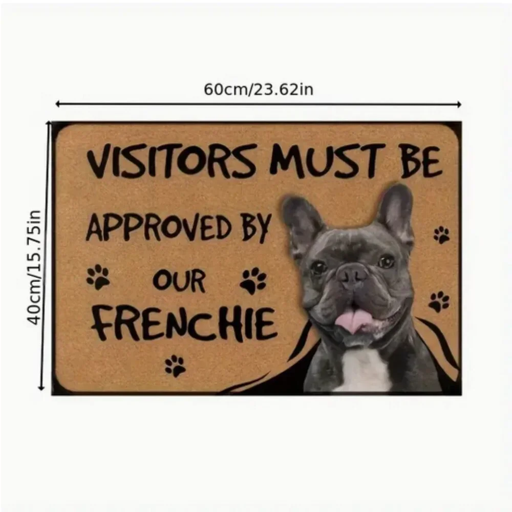 French Bulldog Printed Welcome Mat NWT